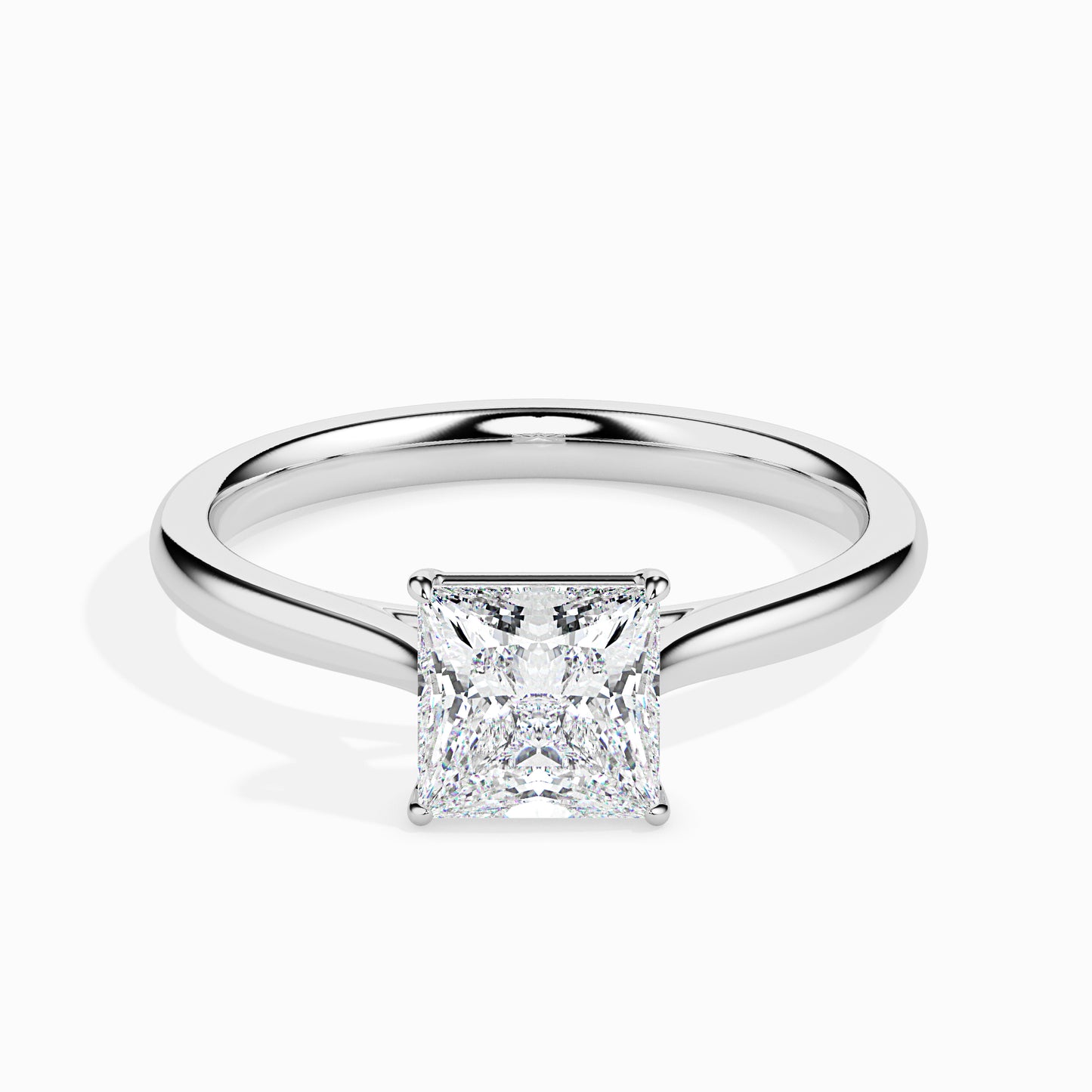 Classic Princess Cut Solitaire Diamond Ring