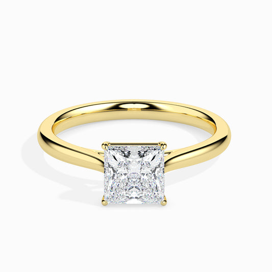 Classic Princess Cut Solitaire Diamond Ring