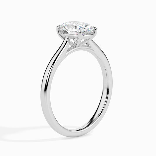 Classic Oval Solitaire Diamond Ring