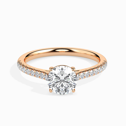 Round Brilliant Pavé Band Diamond Ring