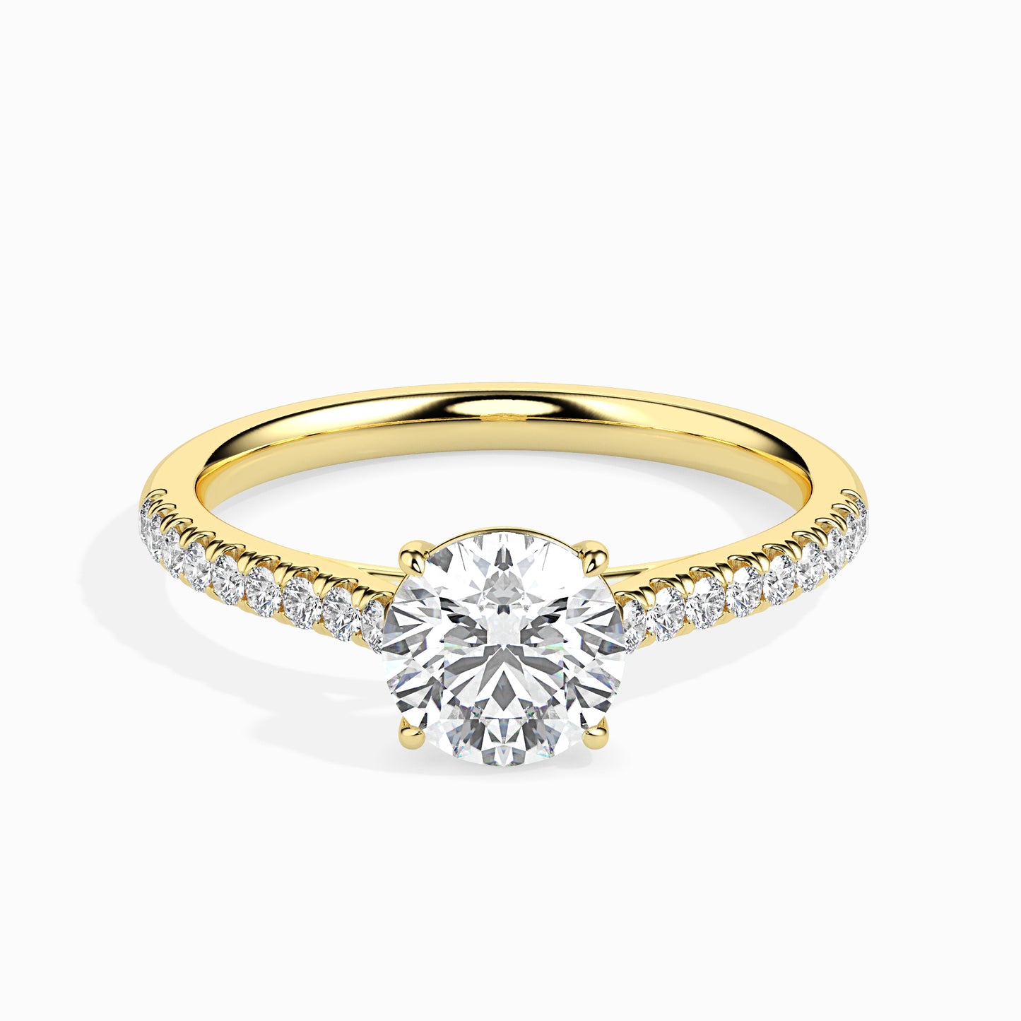 Round Brilliant Pavé Band Diamond Ring