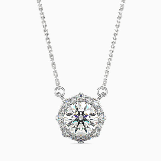 Round Brilliant V-Bail Solitaire Diamond Pendant Necklace