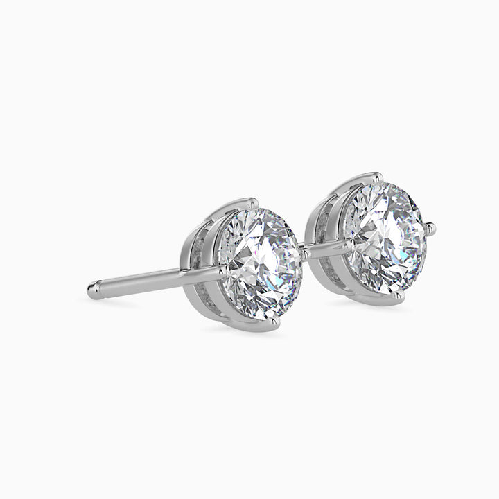Round Brilliant Solitaire Stud Diamond Earrings