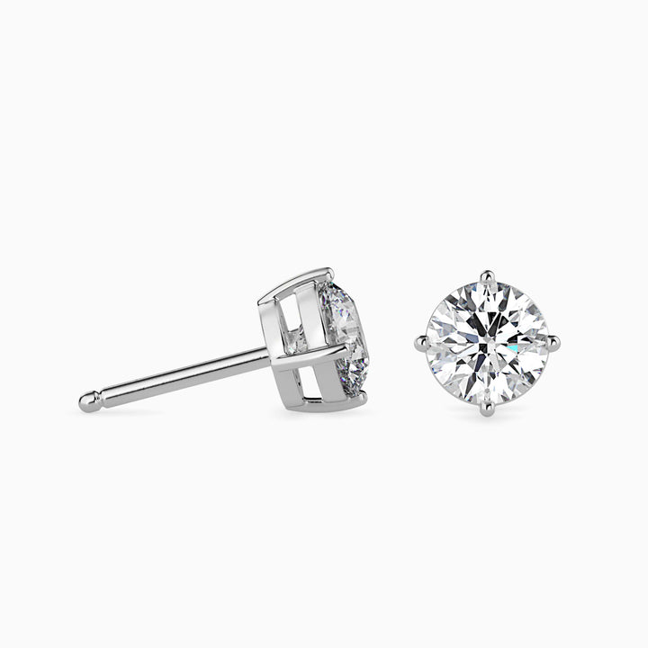 Round Brilliant Solitaire Stud Diamond Earrings