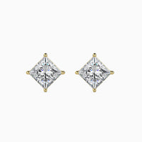 Princess Cut Solitaire Stud Diamond Earrings