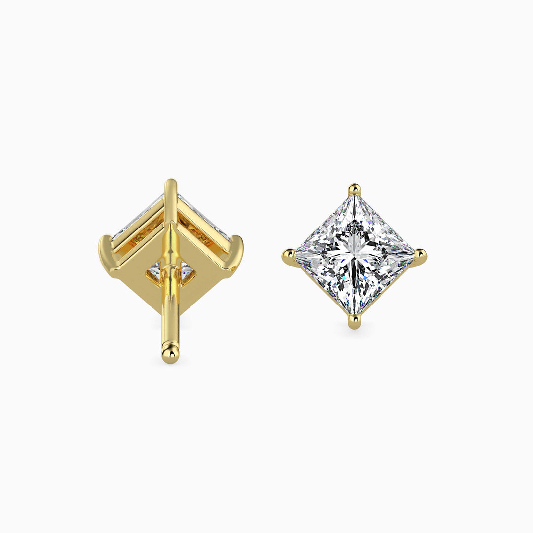 Princess Cut Solitaire Stud Diamond Earrings