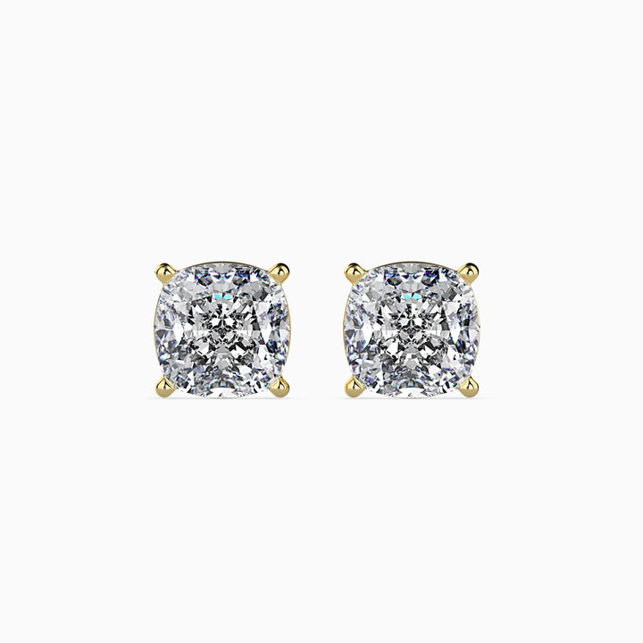Cushion Cut Solitaire Stud Diamond Earrings