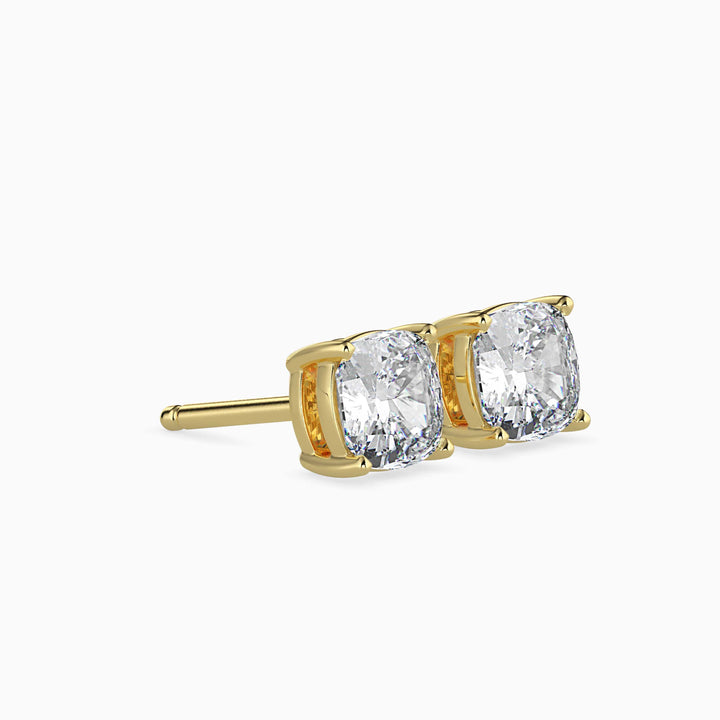 Cushion Cut Solitaire Stud Diamond Earrings