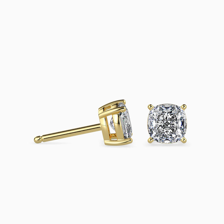 Cushion Cut Solitaire Stud Diamond Earrings