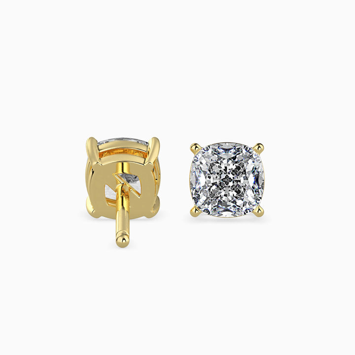 Cushion Cut Solitaire Stud Diamond Earrings