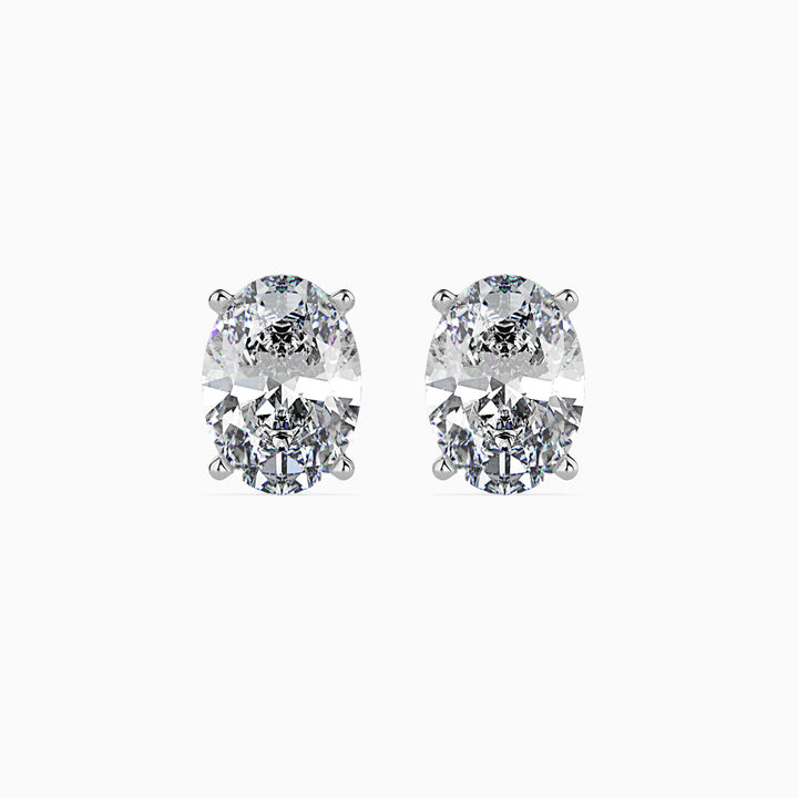 Oval Brilliant Solitaire Stud Diamond Earrings