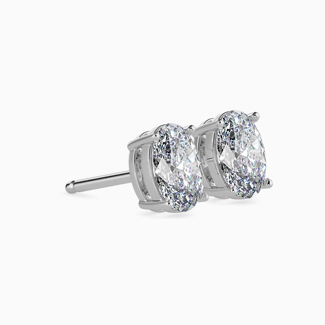 Oval Brilliant Solitaire Stud Diamond Earrings