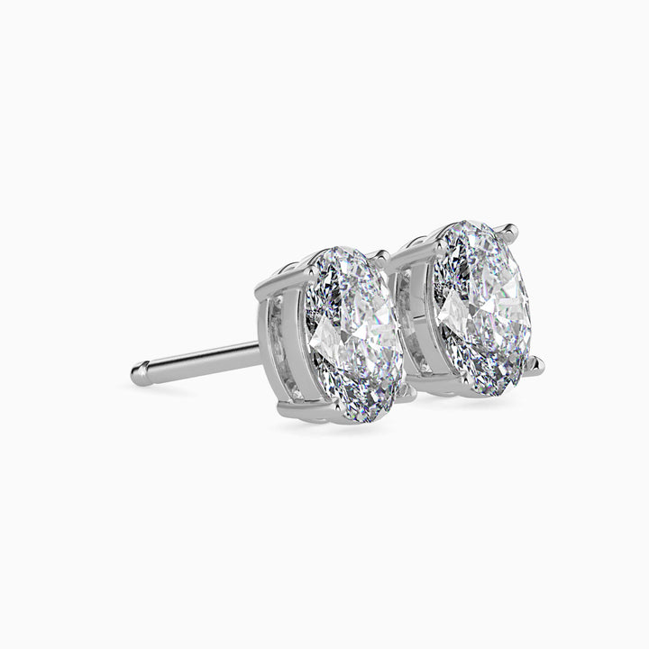 Oval Brilliant Solitaire Stud Diamond Earrings