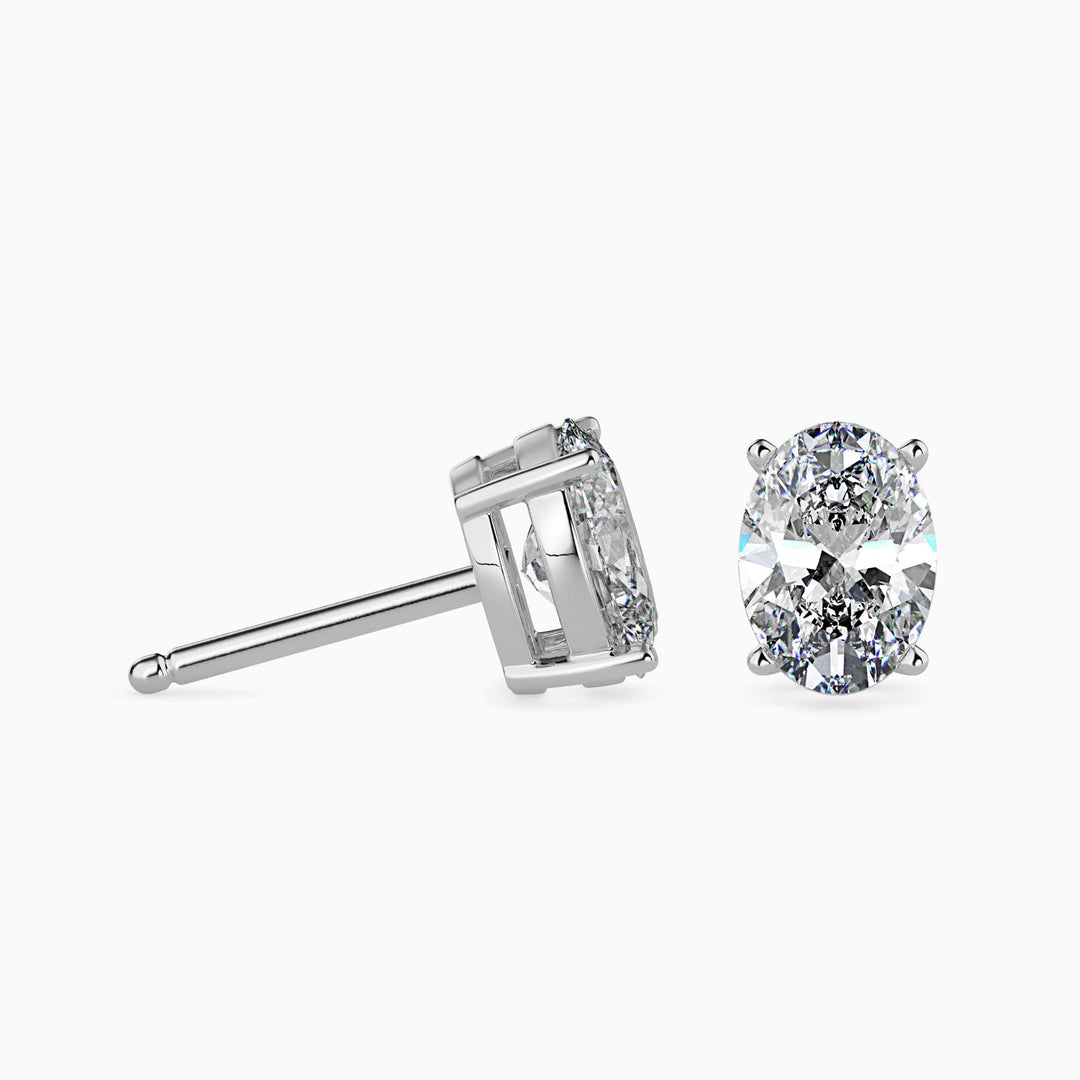 Oval Brilliant Solitaire Stud Diamond Earrings