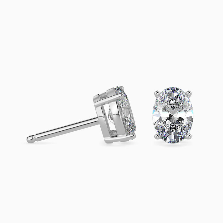 Oval Brilliant Solitaire Stud Diamond Earrings
