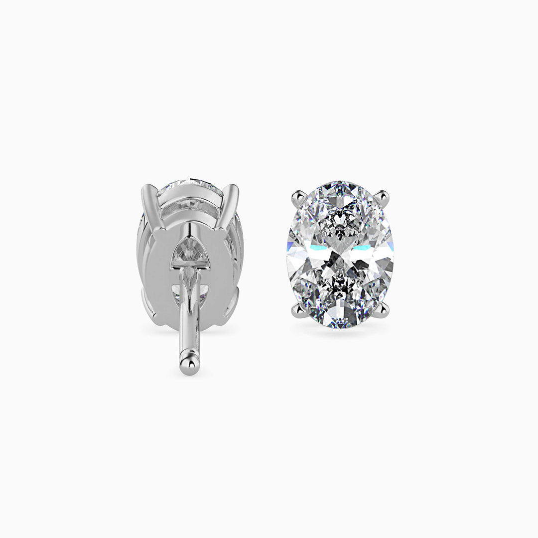 Oval Brilliant Solitaire Stud Diamond Earrings