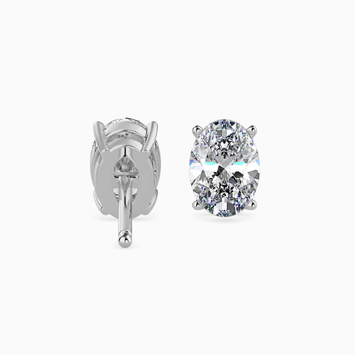 Oval Brilliant Solitaire Stud Diamond Earrings