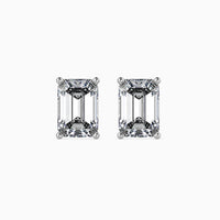 Emerald Cut Solitaire Stud Diamond Earrings