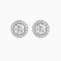 Round Brilliant Halo Stud Diamond Earrings