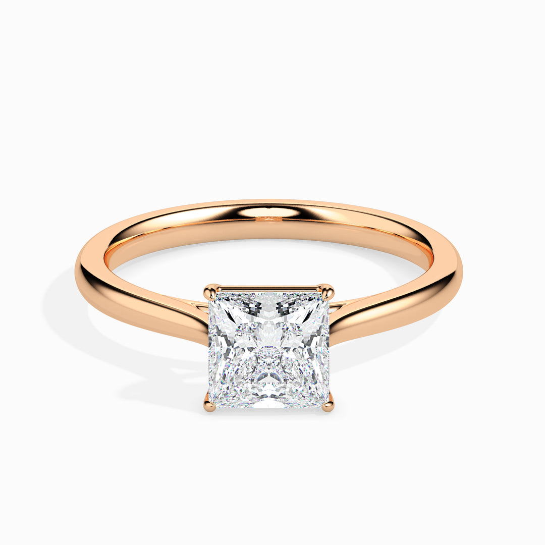 Classic Princess Cut Solitaire Diamond Ring