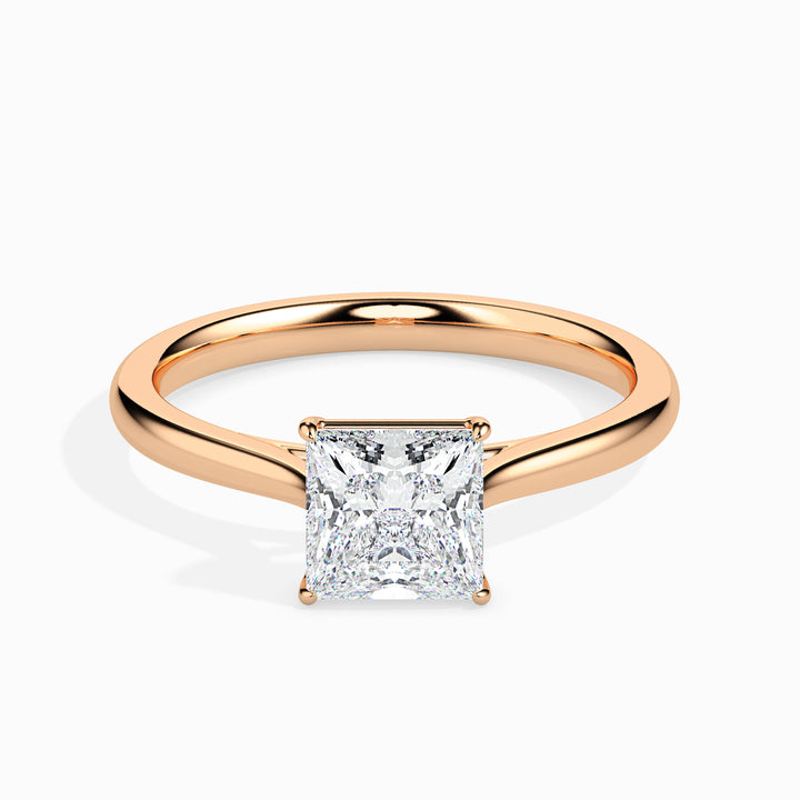 Classic Princess Cut Solitaire Diamond Ring