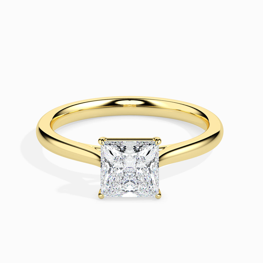 Classic Princess Cut Solitaire Diamond Ring