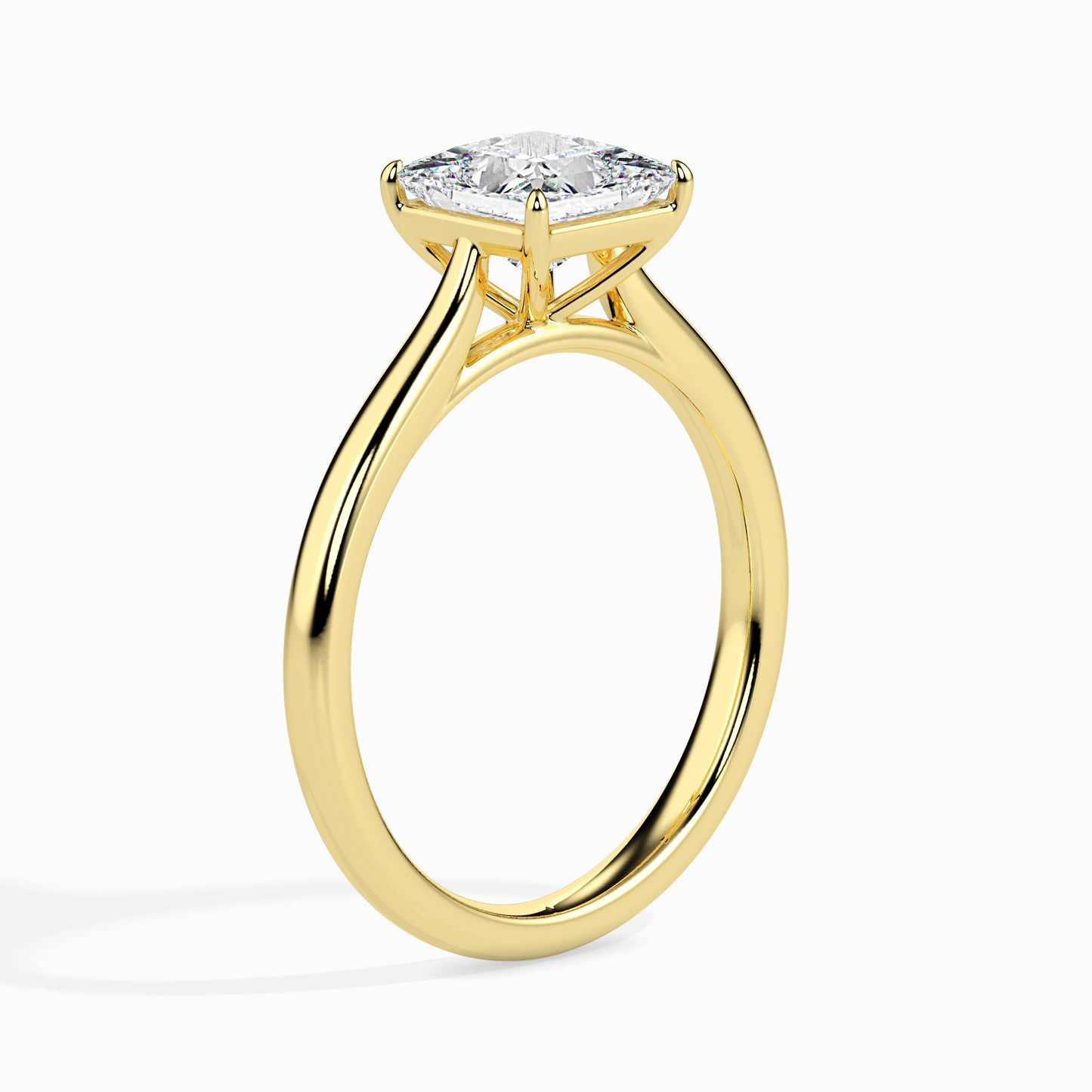 Classic Princess Cut Solitaire Diamond Ring