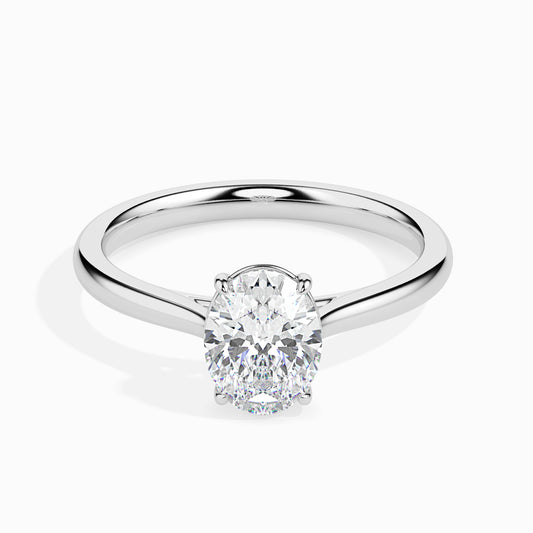 Classic Oval Solitaire Diamond Ring