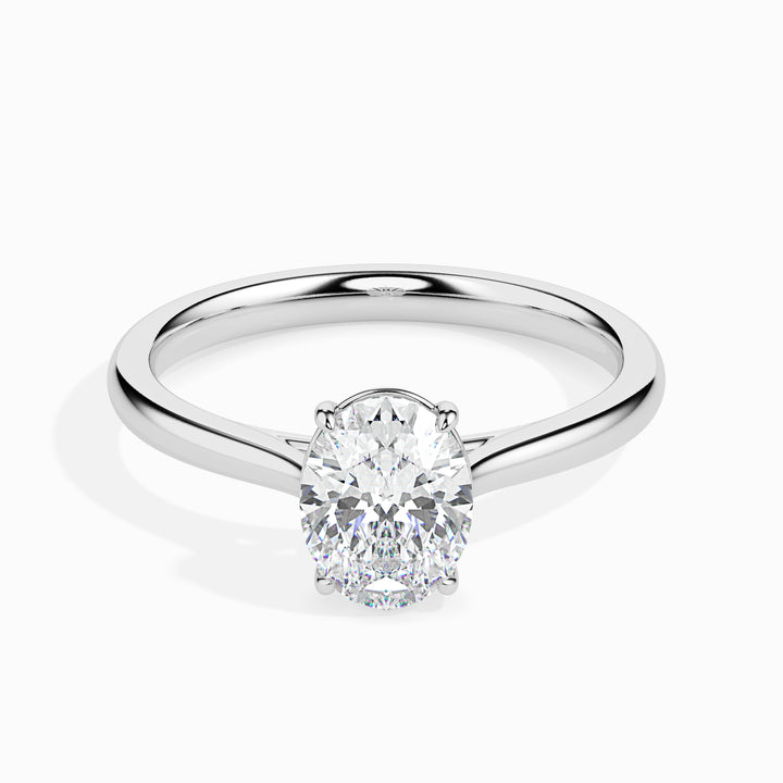 Classic Oval Solitaire Diamond Ring