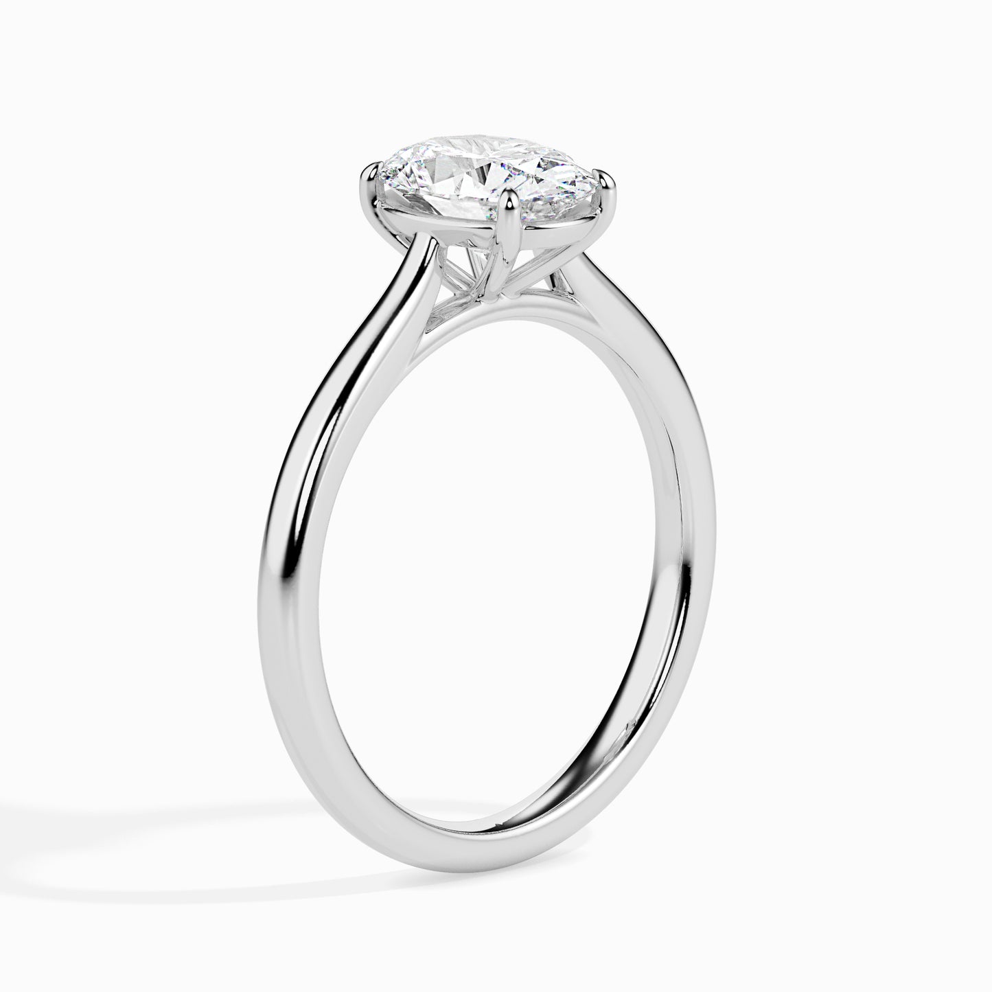 Classic Oval Solitaire Diamond Ring