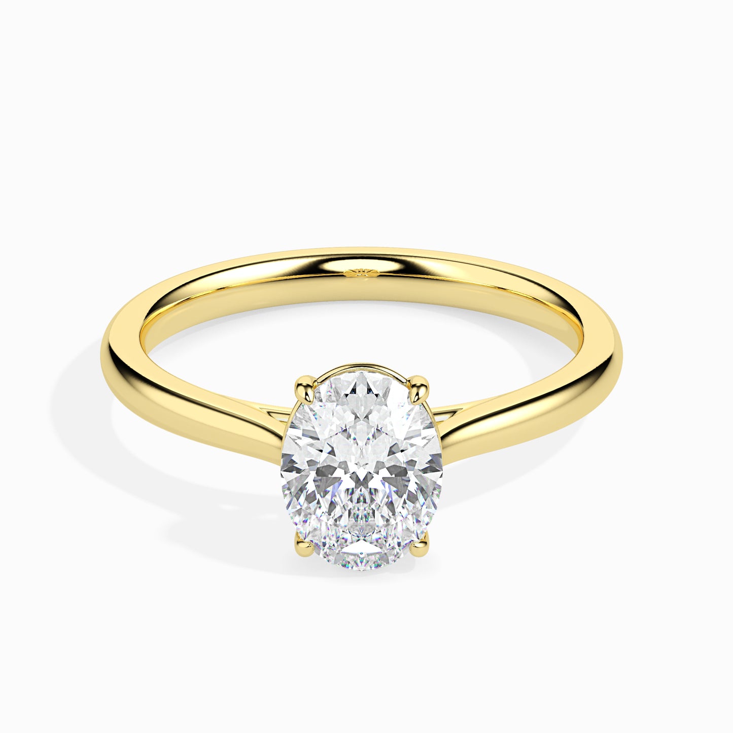Classic Oval Solitaire Diamond Ring