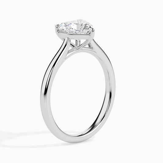 Classic Heart Solitaire Diamond Ring