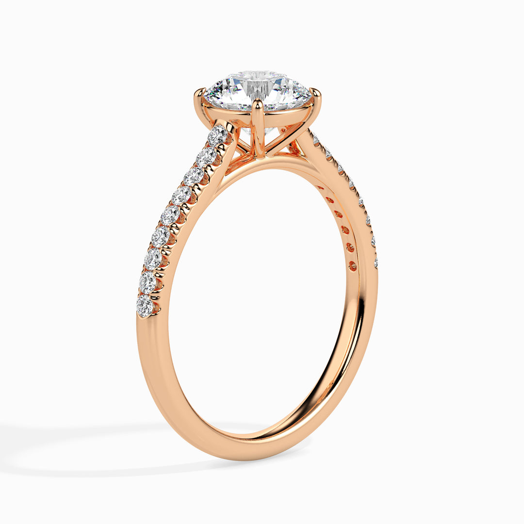 Round Brilliant Pavé Band Diamond Ring