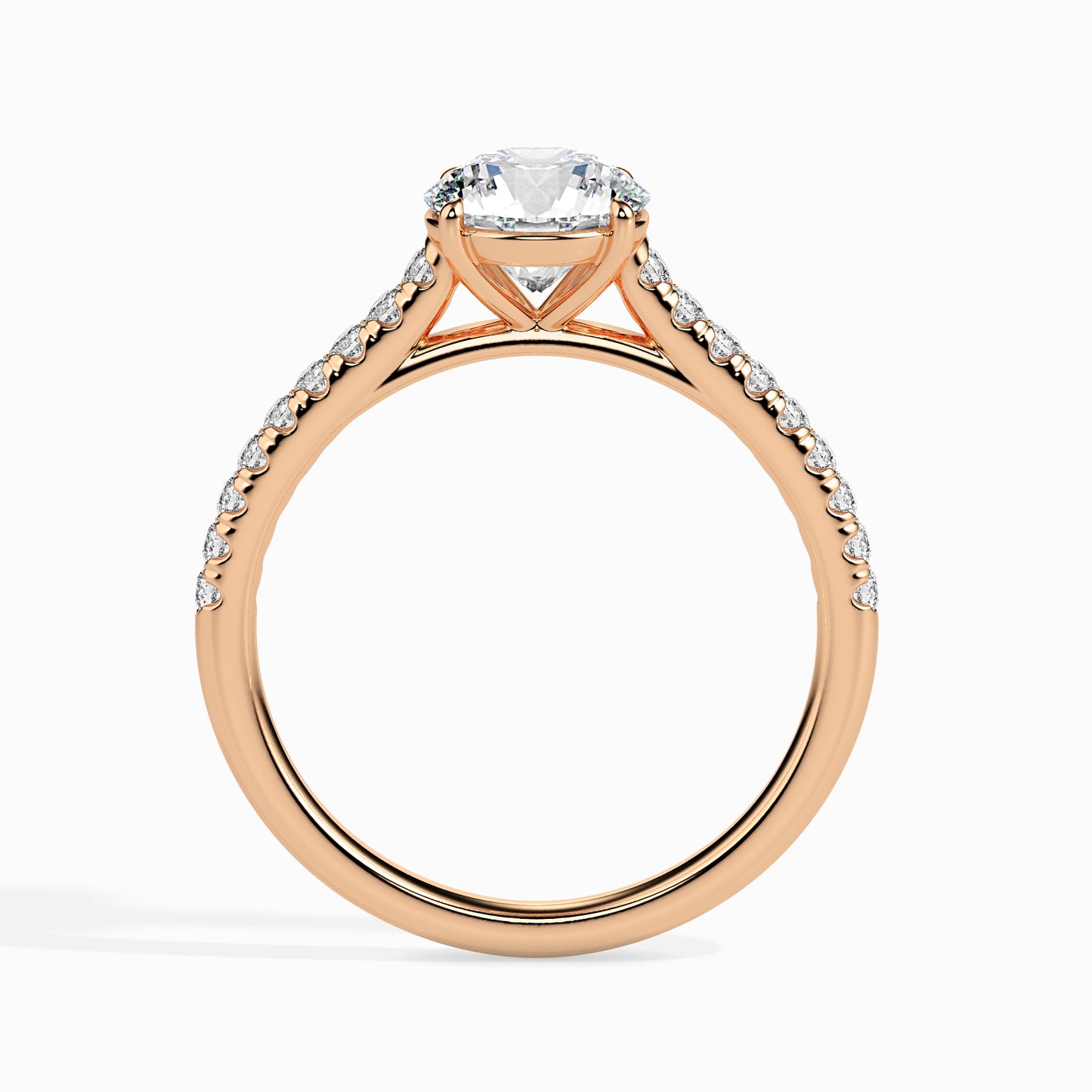 Round Brilliant Pavé Band Diamond Ring