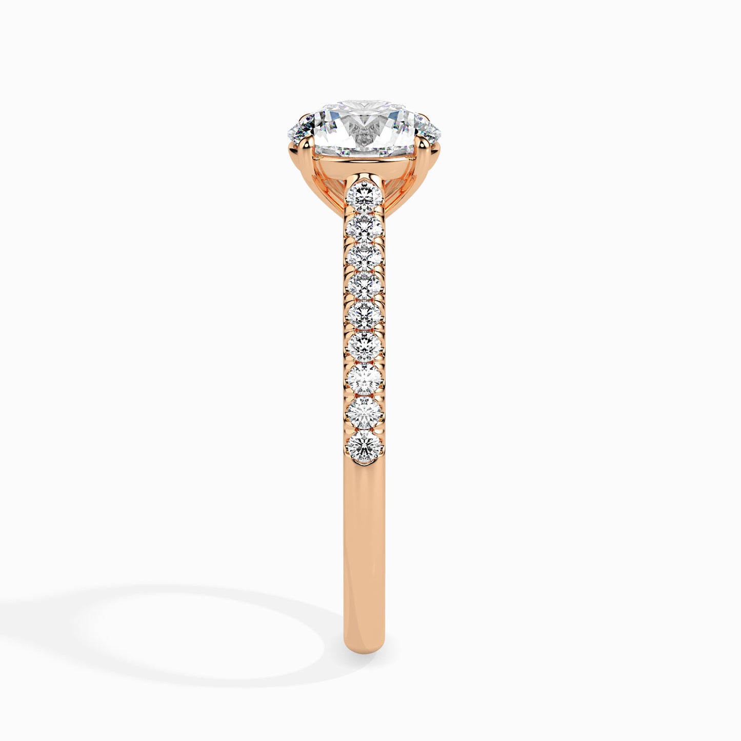 Round Brilliant Pavé Band Diamond Ring