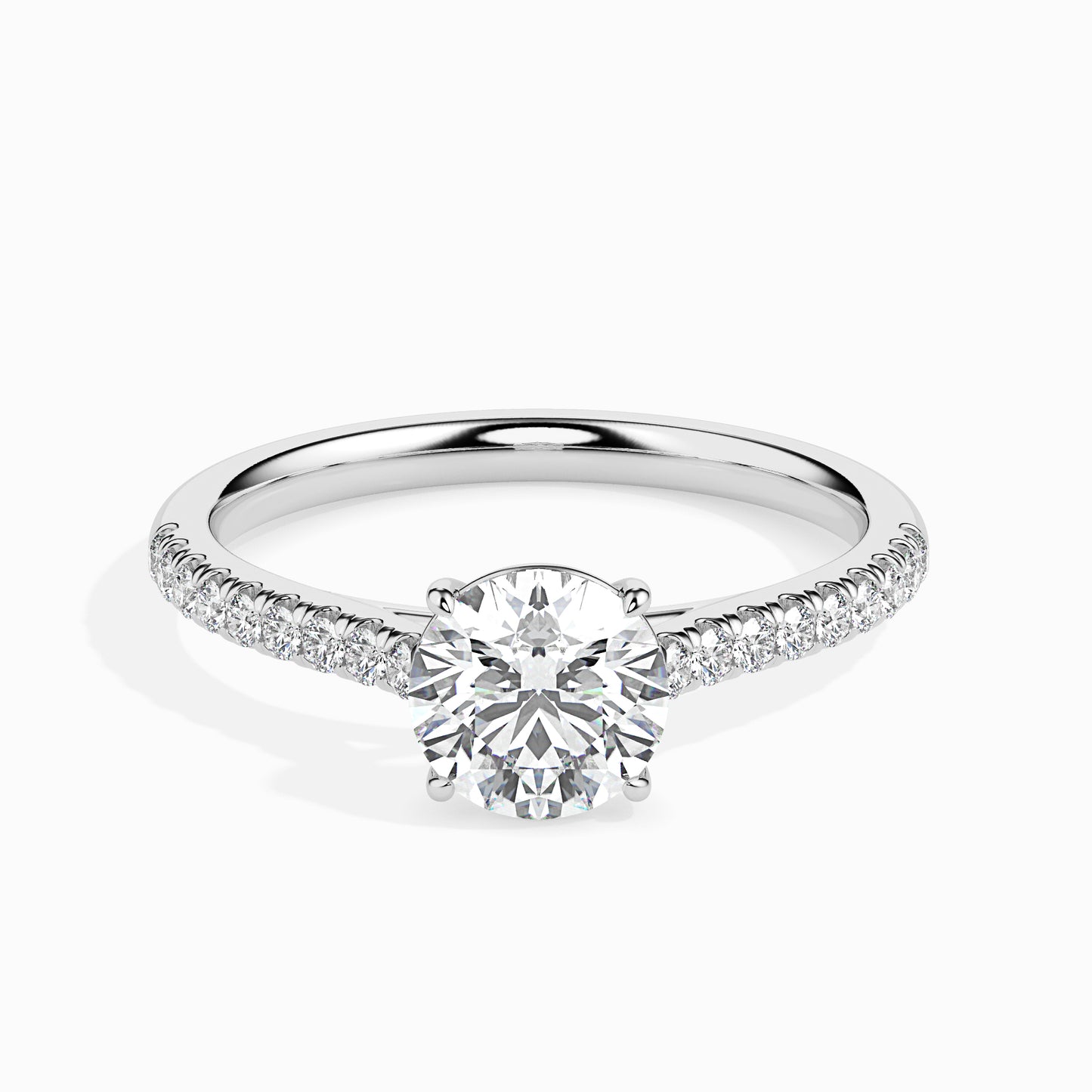 Round Brilliant Pavé Band Diamond Ring