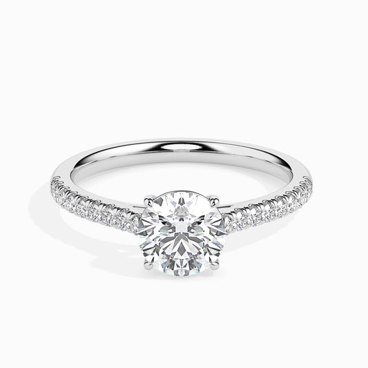 Round Brilliant Pavé Band Diamond Ring