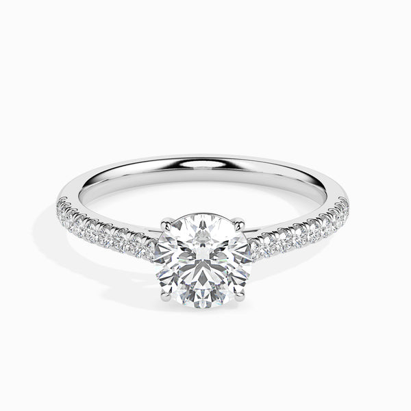 Round Brilliant Pavé Band Diamond Ring