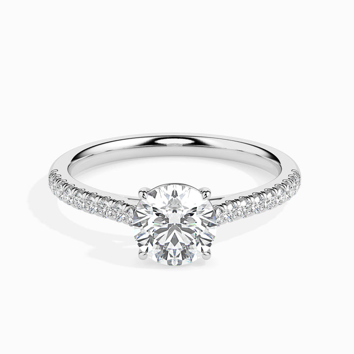 Round Brilliant Pavé Band Diamond Ring