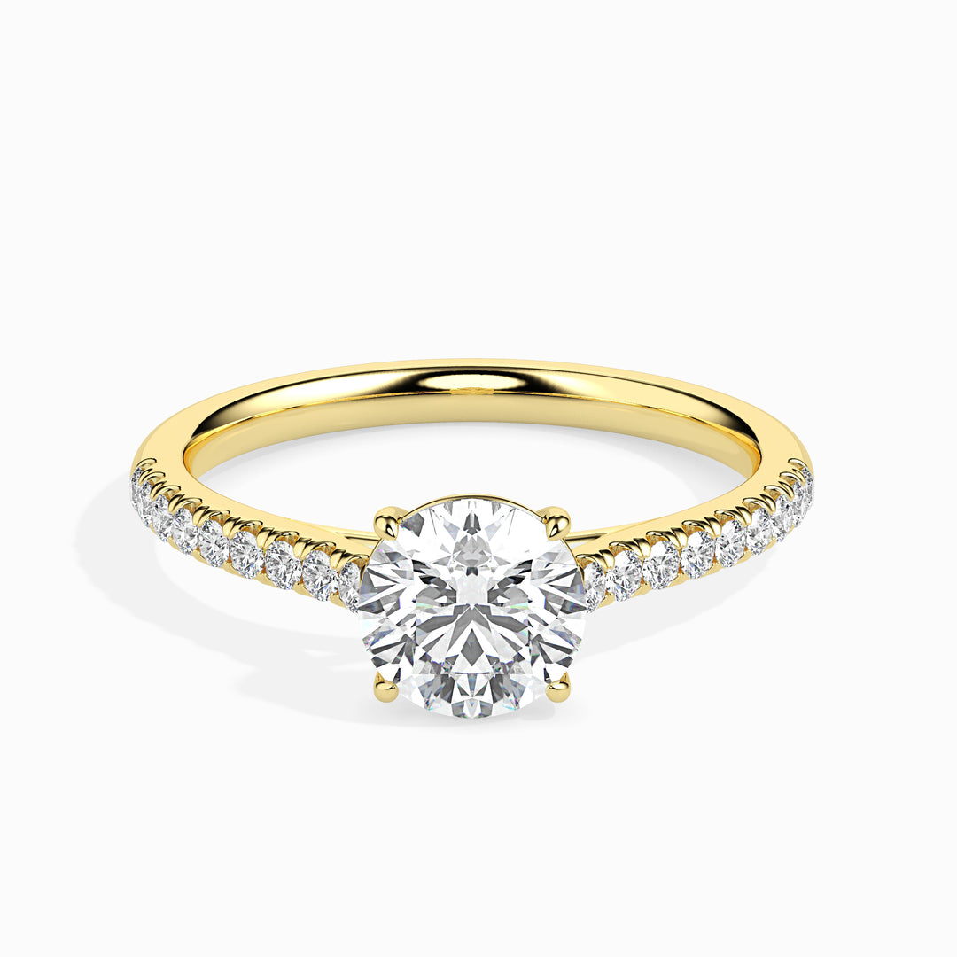 Round Brilliant Pavé Band Diamond Ring