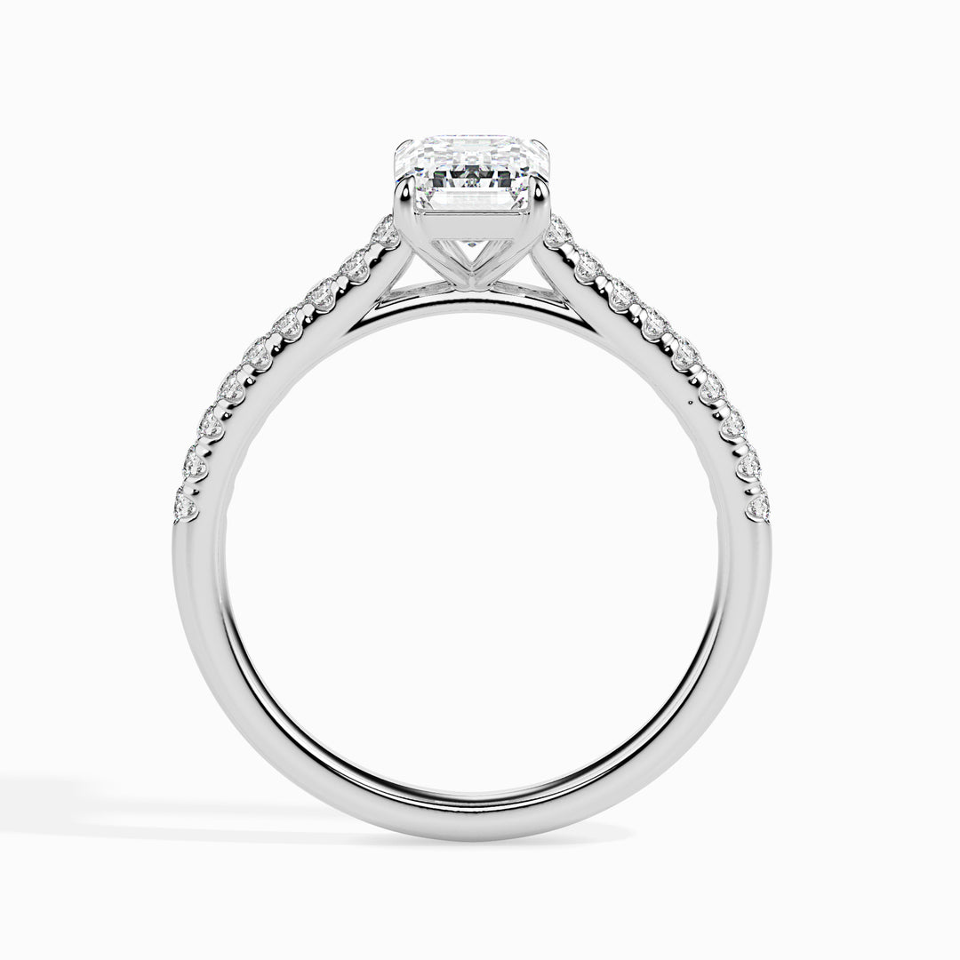 Emerald Cut Pavé Band Diamond Ring
