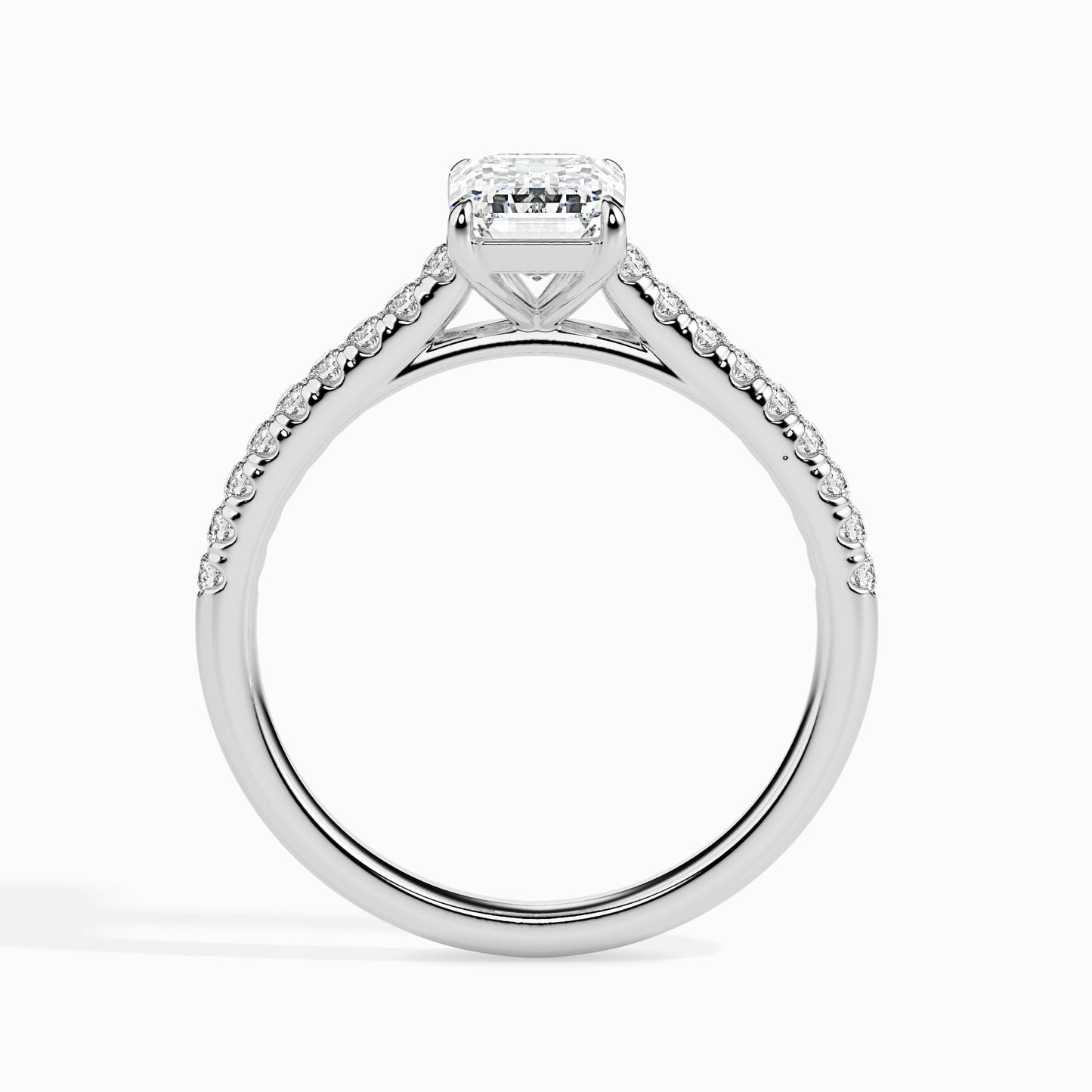 Emerald Cut Pavé Band Diamond Ring