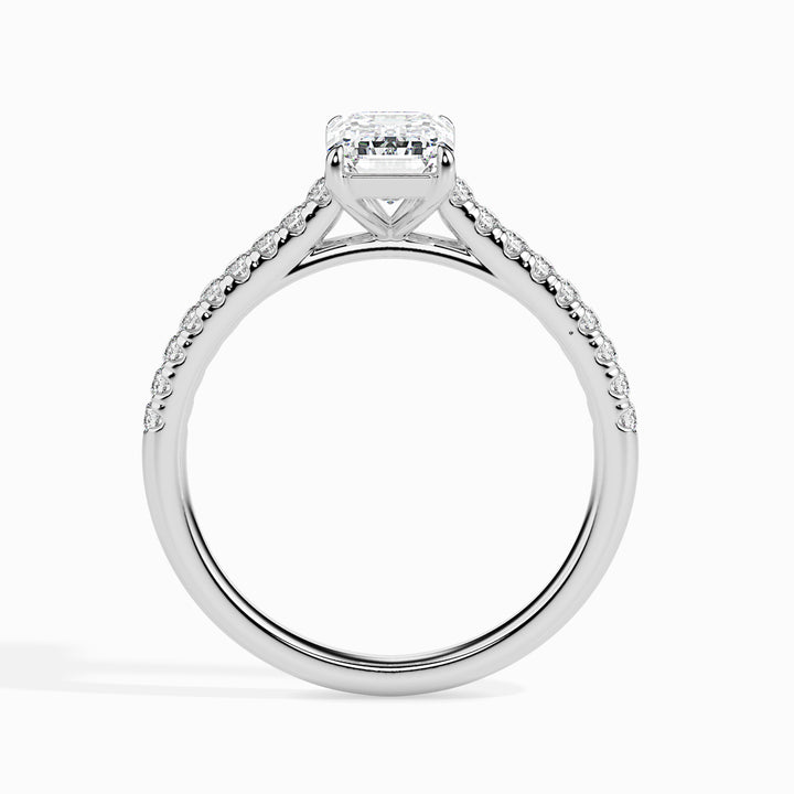 Emerald Cut Pavé Band Diamond Ring