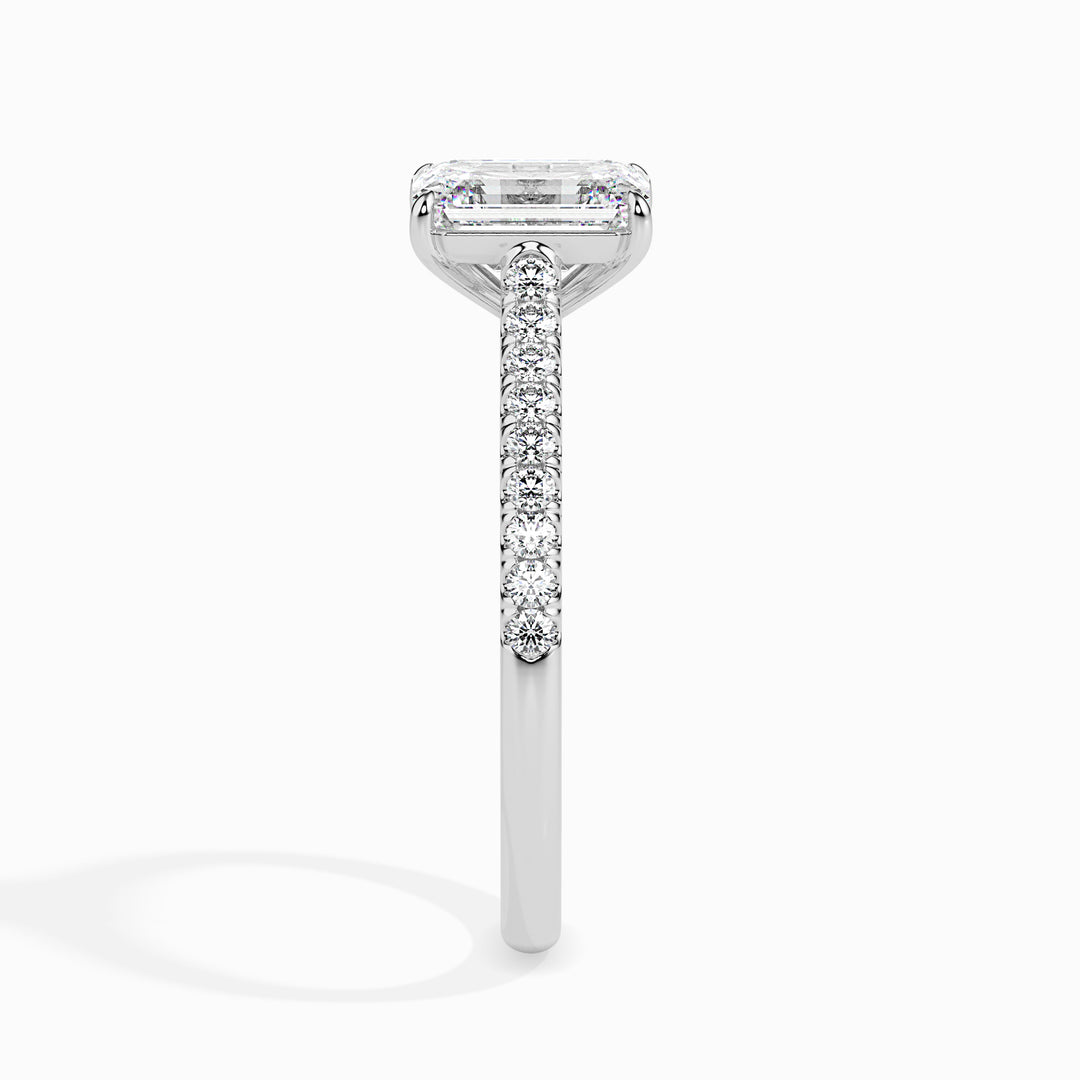 Emerald Cut Pavé Band Diamond Ring