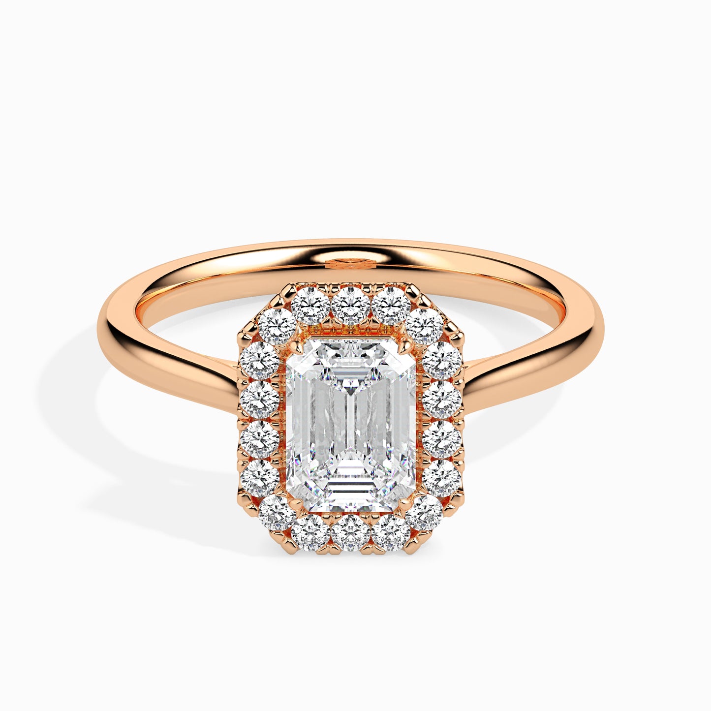 Emerald Cut Halo Diamond Ring