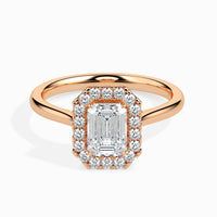 Emerald Cut Halo Diamond Ring
