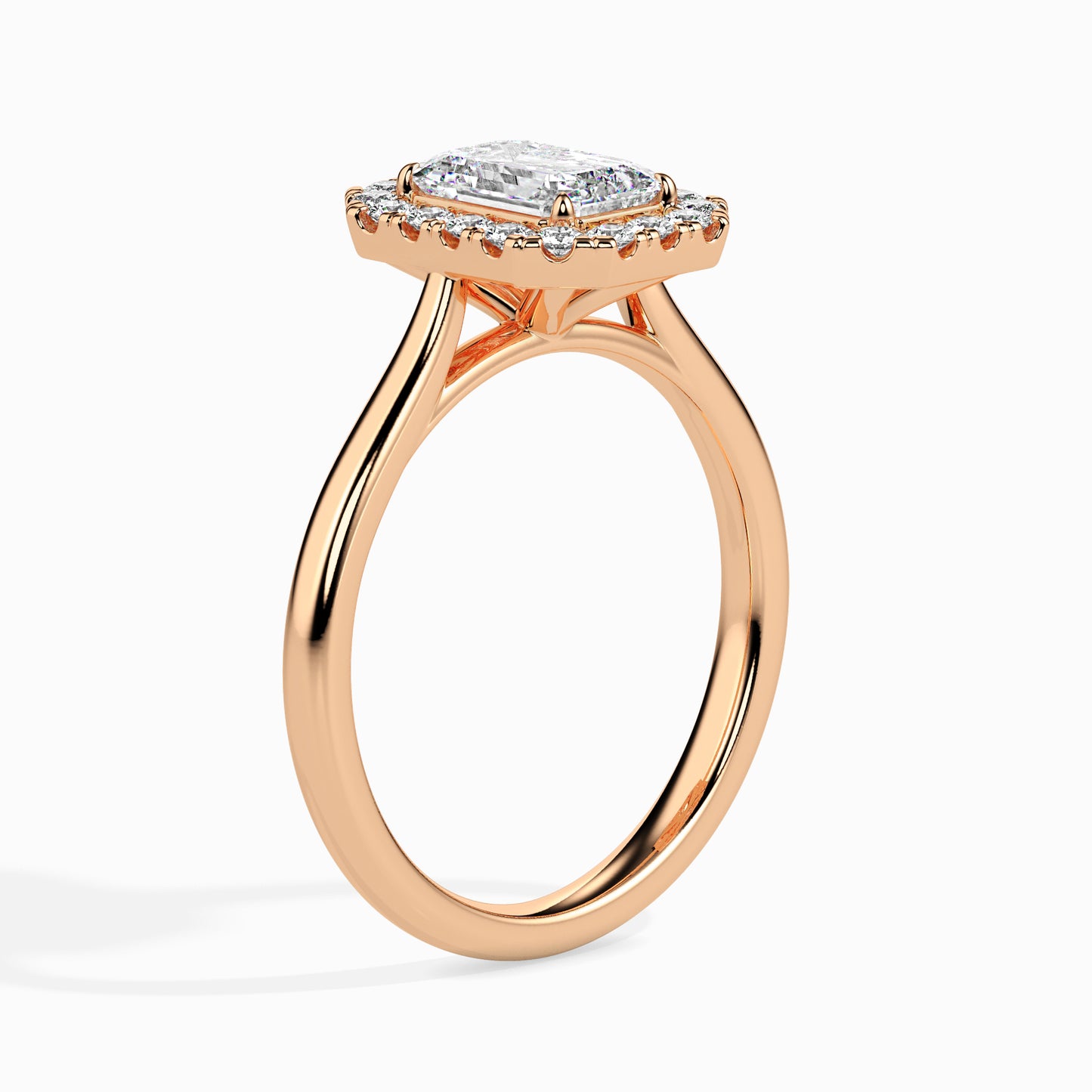 Emerald Cut Halo Diamond Ring