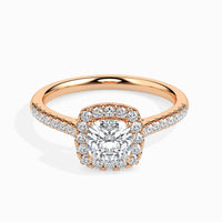 Cushion Cut Halo Pavé Band Diamond Ring