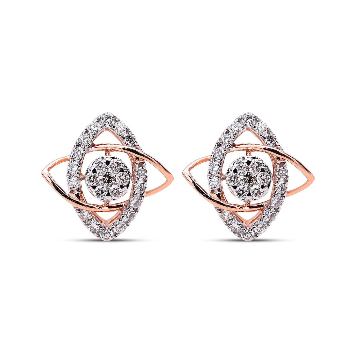 Atom Diamond Studs by Sonir - Timeless diamond earrings in a classic design, perfect for adding a touch of elegance to everyday wear.