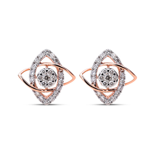Atom Diamond Studs by Sonir - Timeless diamond earrings in a classic design, perfect for adding a touch of elegance to everyday wear.